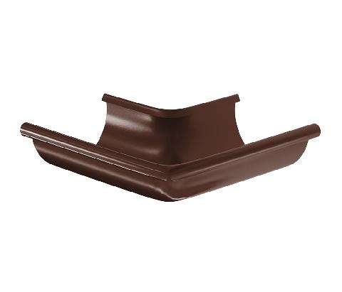 Водосток Aquasistem, система 125x90 - Угол желоба, наружный 90° RAL 8017 Коричневый купить в Пушкино