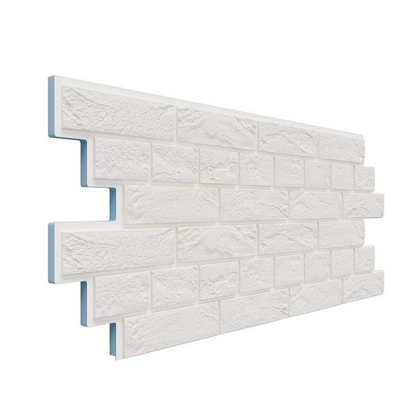 Фасадная термопанель Доломит Венецианский кирпич 20 мм Белоснежный купить в Пушкино